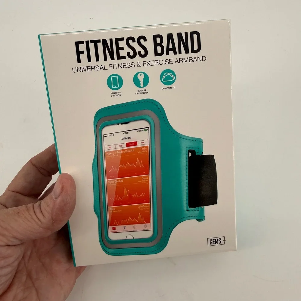 GEMS+ Universal Fitness Exercise Armband Teal iPhone 6 6S SE 5S 5C 4S iPod Touch